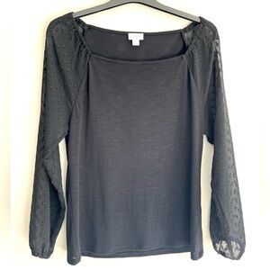 J.Crew Long Sleeve Black Top Small